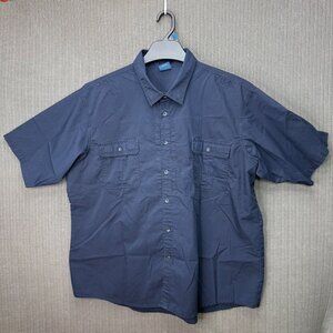 Propper Mens 2XL/R Short Sleeve Navy Button-Up Shirt